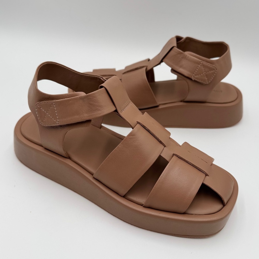 Pilcro Anthropologie Platform Fisherman Sandals Women 40/9-9.5 Tan Nude Leather